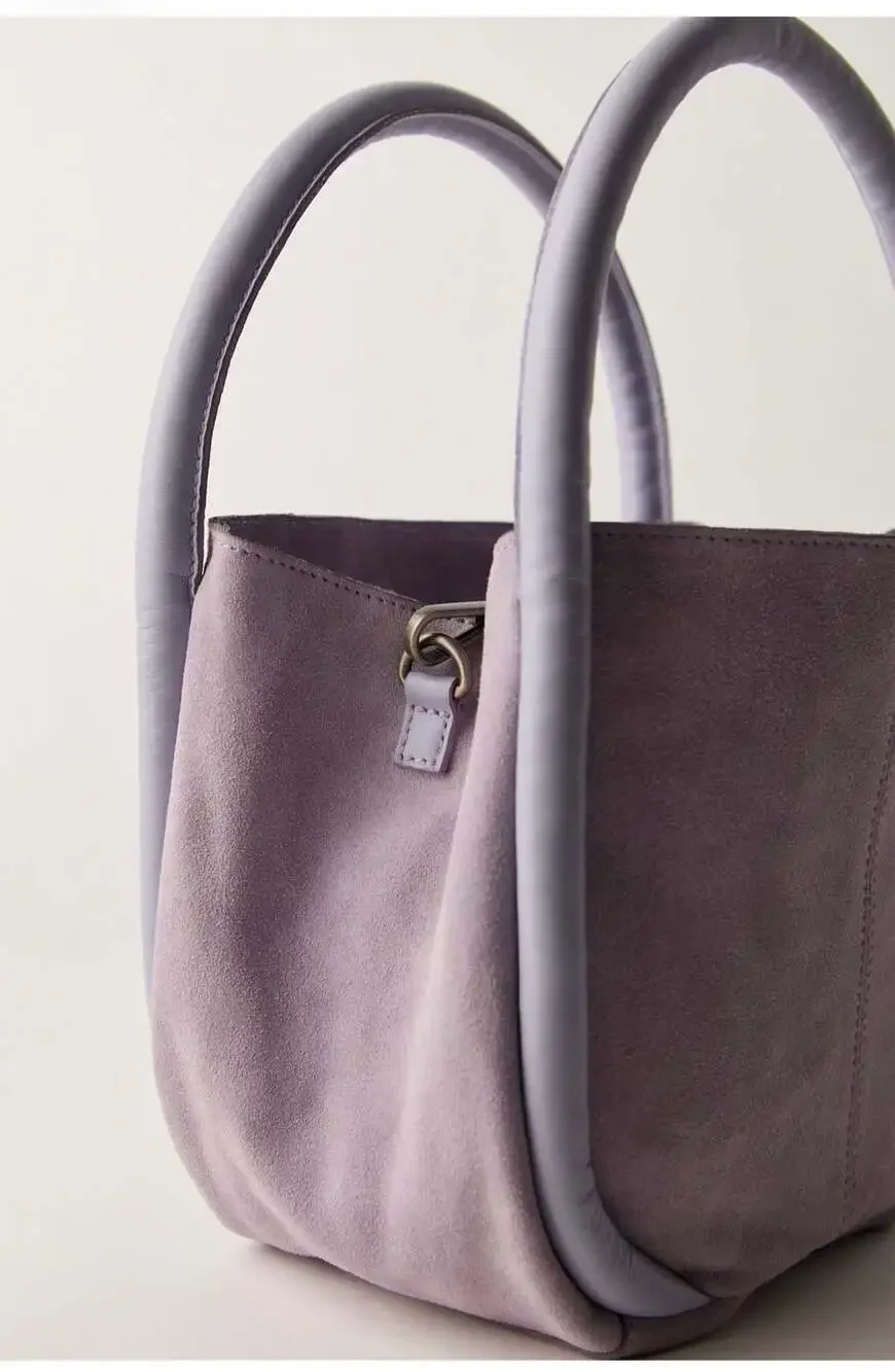 Free People Barlow Suede Bucket Bag - lilac $78 current